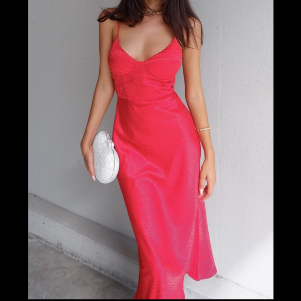 NWT XS red Jaus midi dress